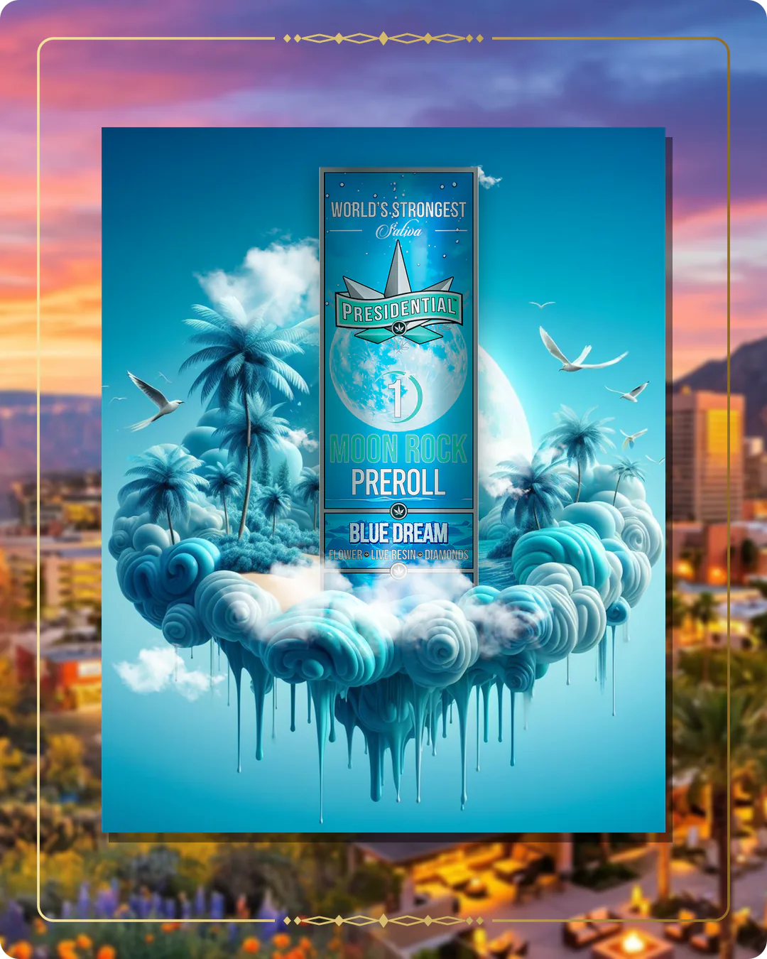 Blue Dream Presidential pre-roll variant 2 for the Arizona Gold page