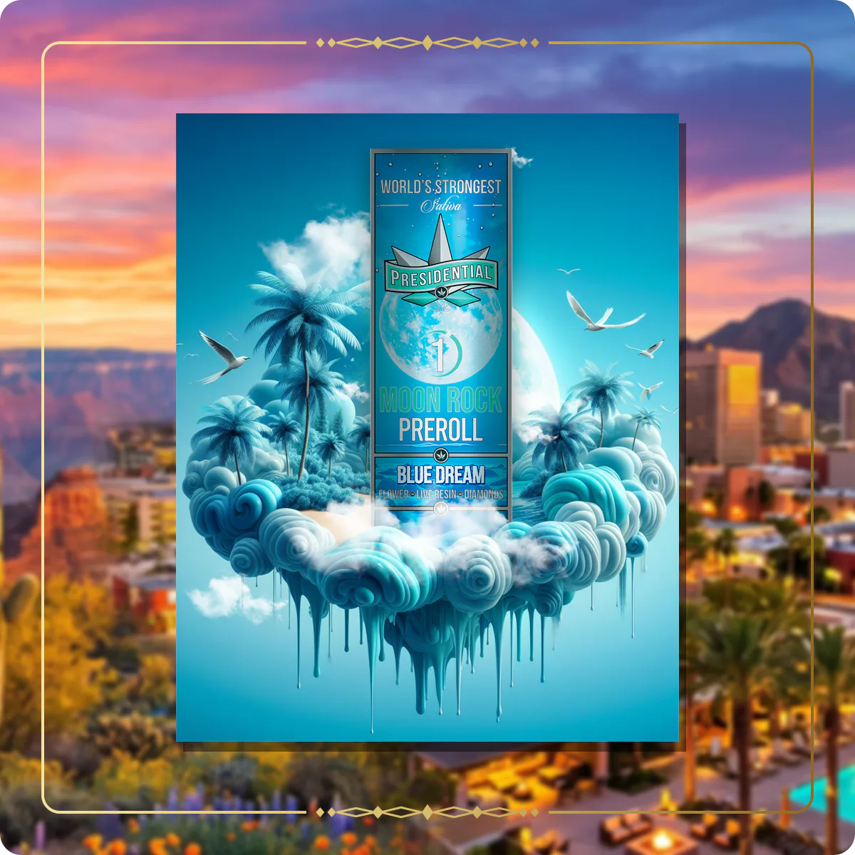 Blue Dream Presidential pre-roll variant 2 for the Arizona retailers page
