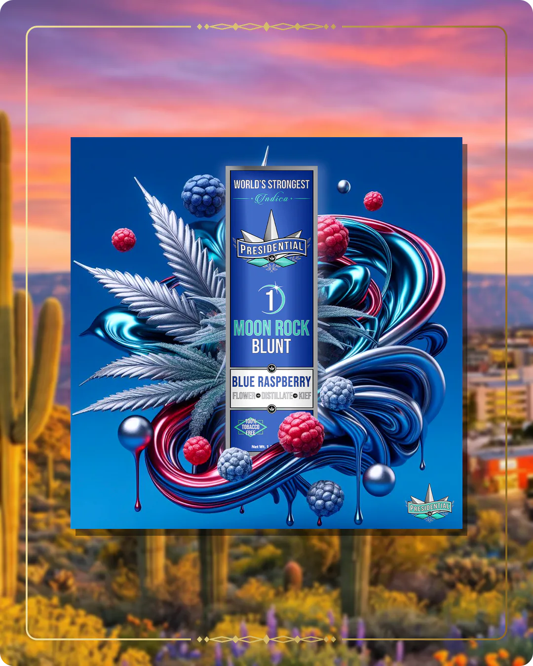 Blue Raspberry Presidential blunt for the Arizona blunts page
