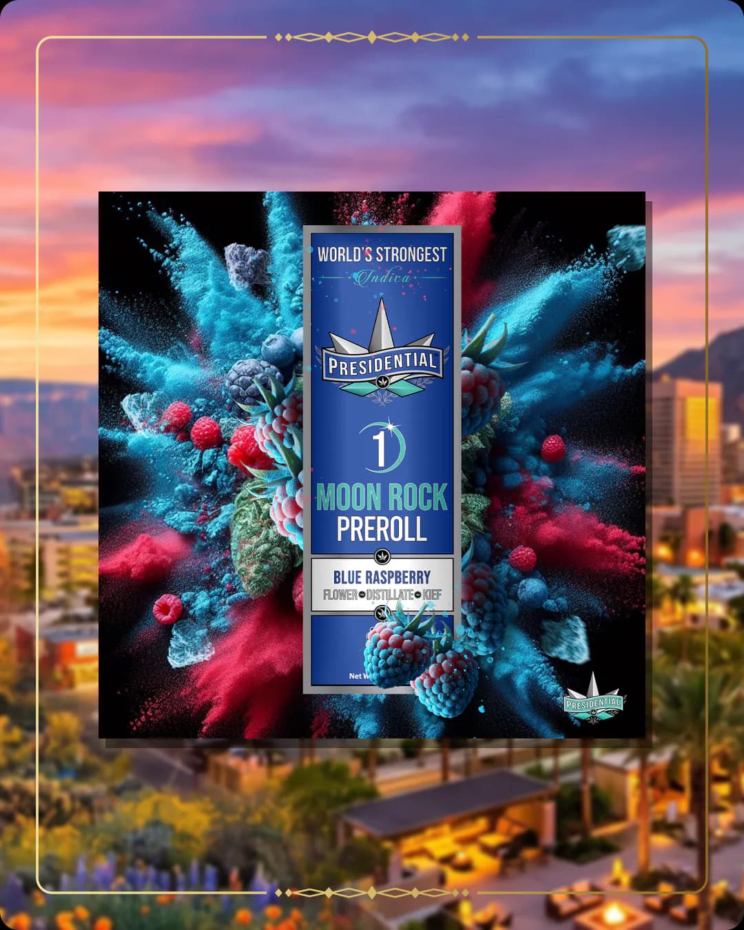 Blue Raspberry Presidential pre-roll variant 2 for the Arizona Silver page