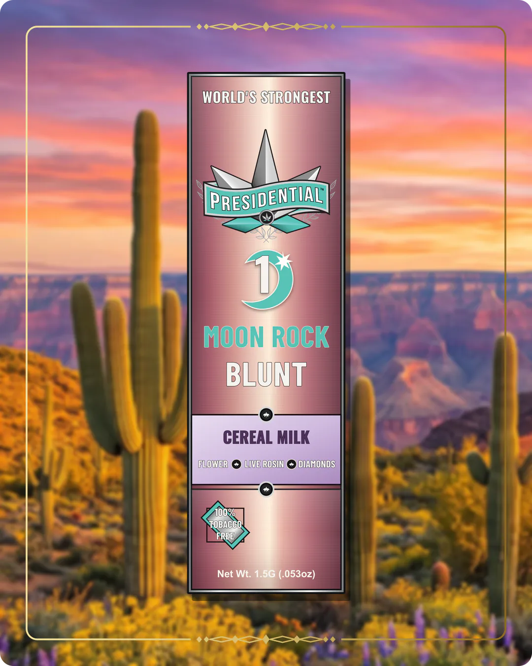 Cereal Milk Presidential Rose Gold Moon Rock Blunt for the Arizona Rose Gold page