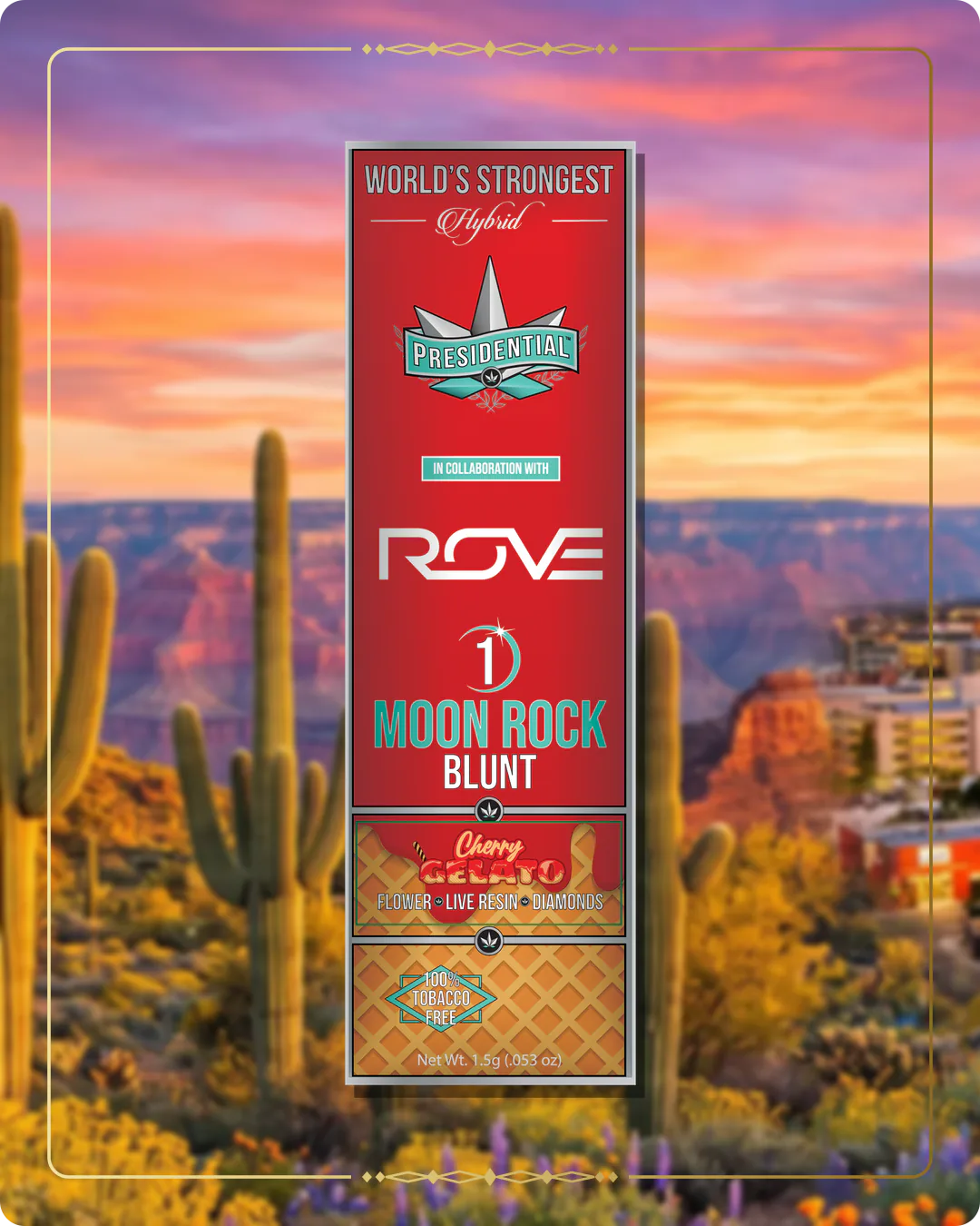 Cherry Gelato Presidential blunt for the Arizona home collection
