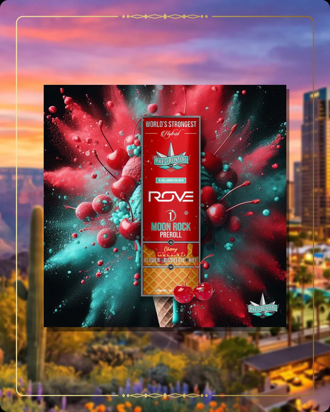 Cherry Gelato Presidential pre-roll variant 2 for the Arizona pre-rolls page