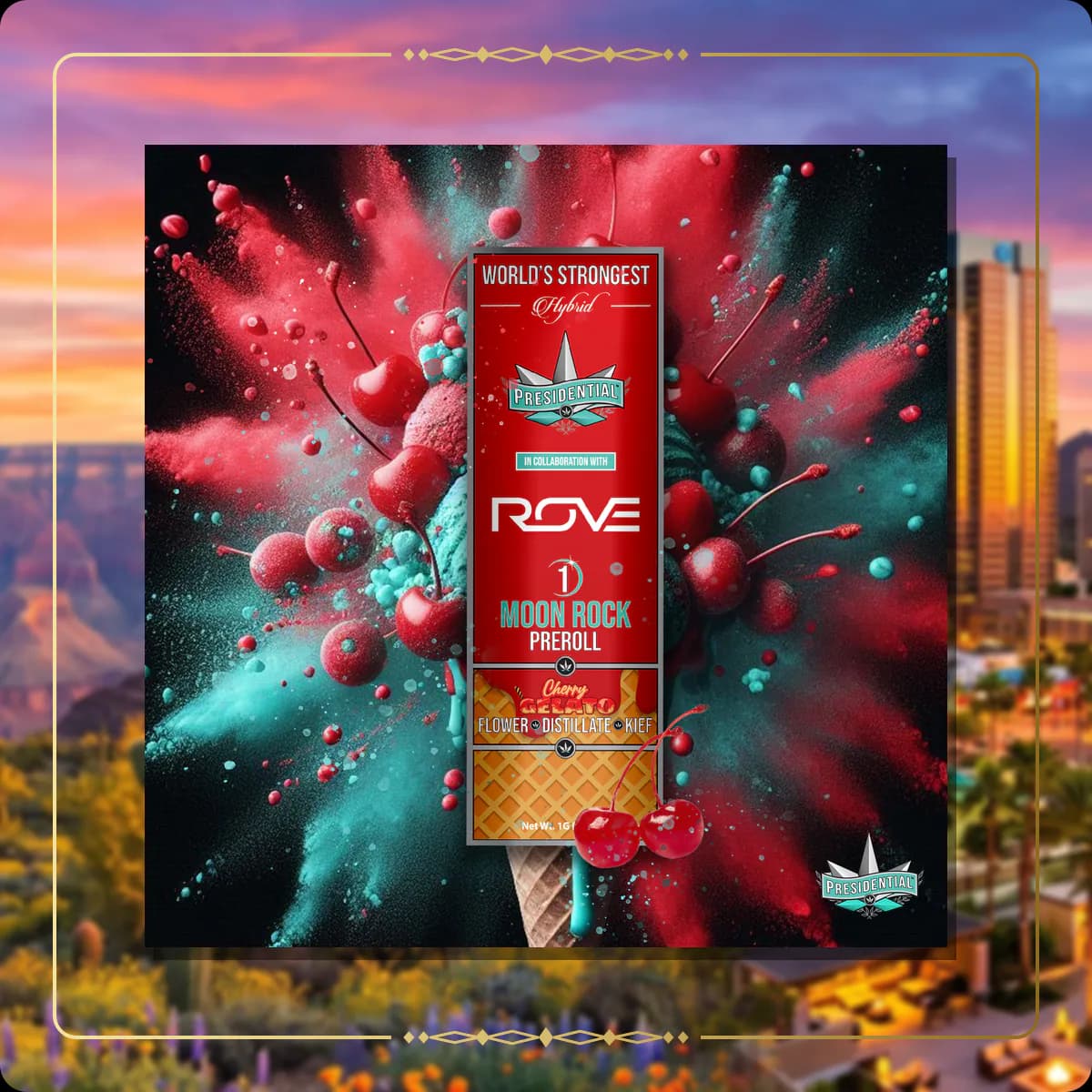 Cherry Gelato Presidential pre-roll variant 2 for the Arizona Gold page