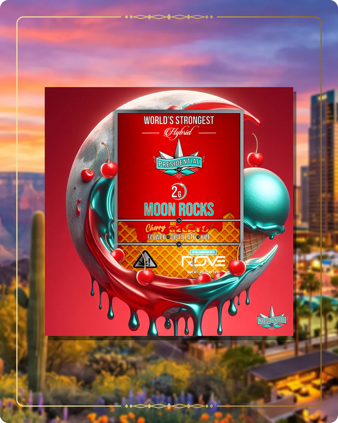 Cherry Gelato Presidential Moon Rock variant 3 for the Arizona Moon Rocks page