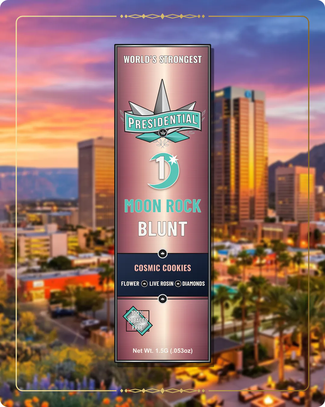 Cosmic Cookies Presidential Rose Gold Moon Rock Blunt for the Arizona Rose Gold page