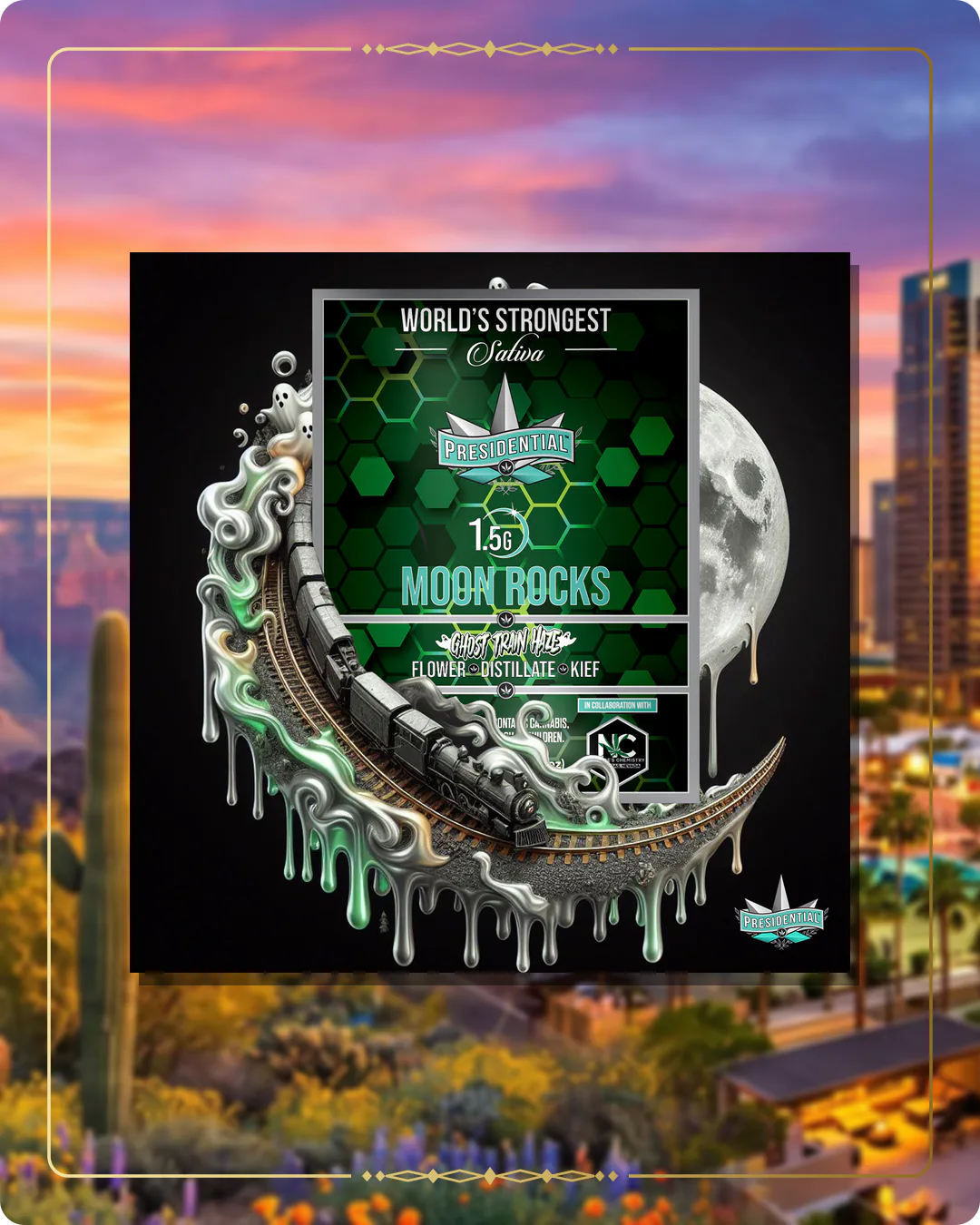 Ghost Haze Train Presidential Moon Rock for the Arizona retailers page