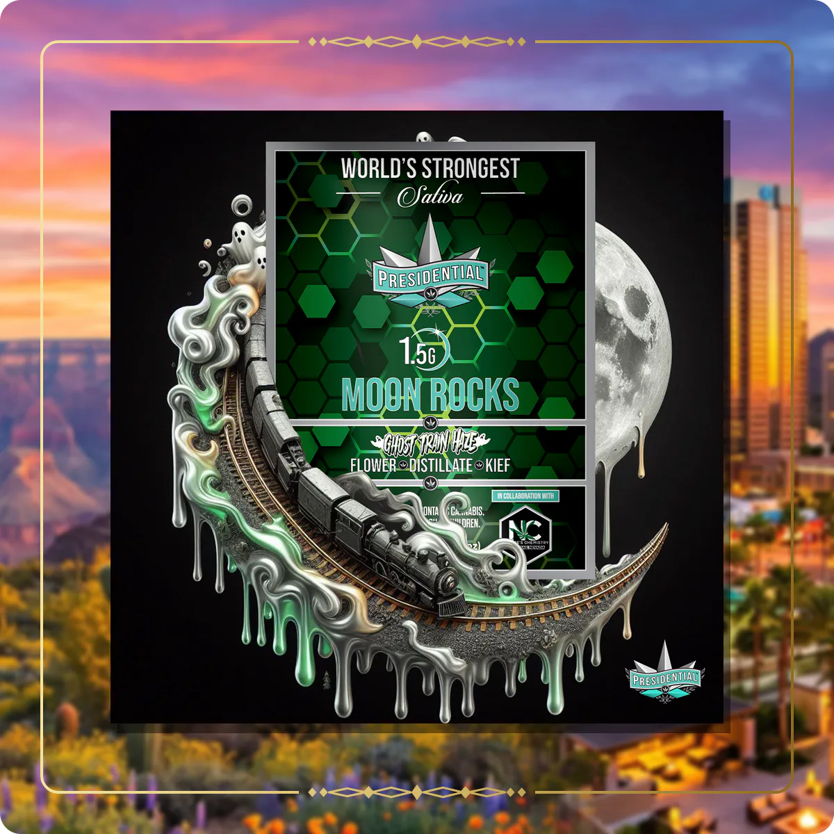 Ghost Haze Train Presidential Moon Rock for the Arizona home collection