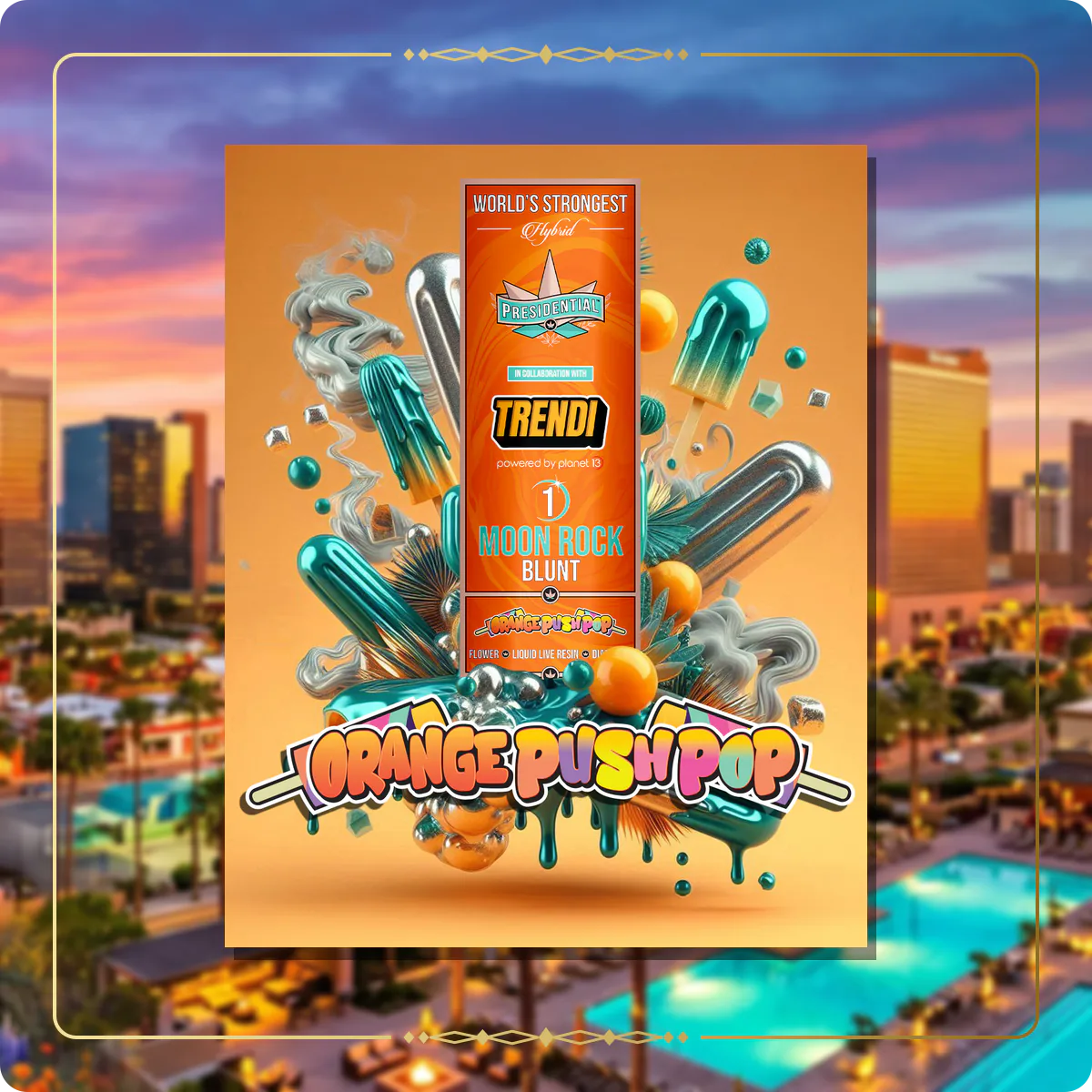 Orange Push Pop Presidential blunt for the Arizona home collection