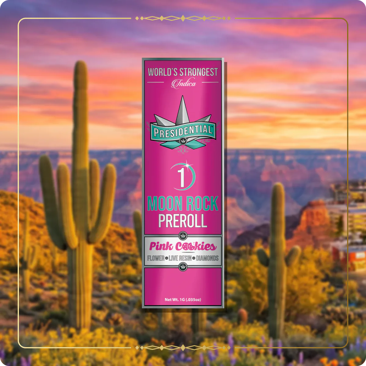 Pink Cookies Presidential pre-roll variant 2 for the Arizona Gold page