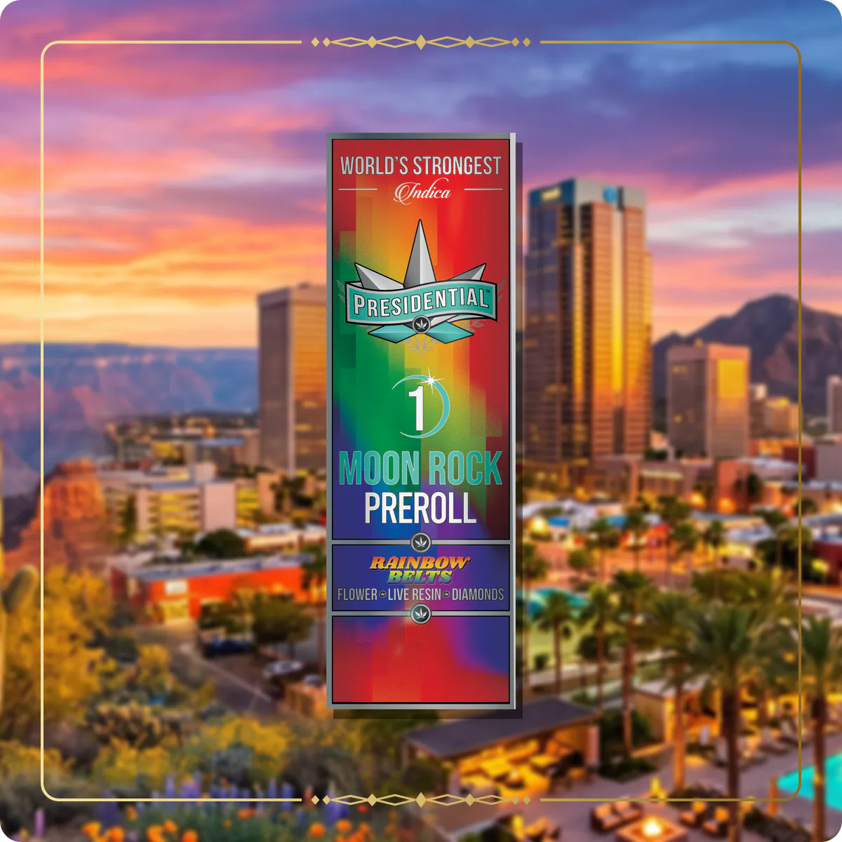 Rainbow Belts Presidential pre-roll variant 2 for the Arizona Gold page