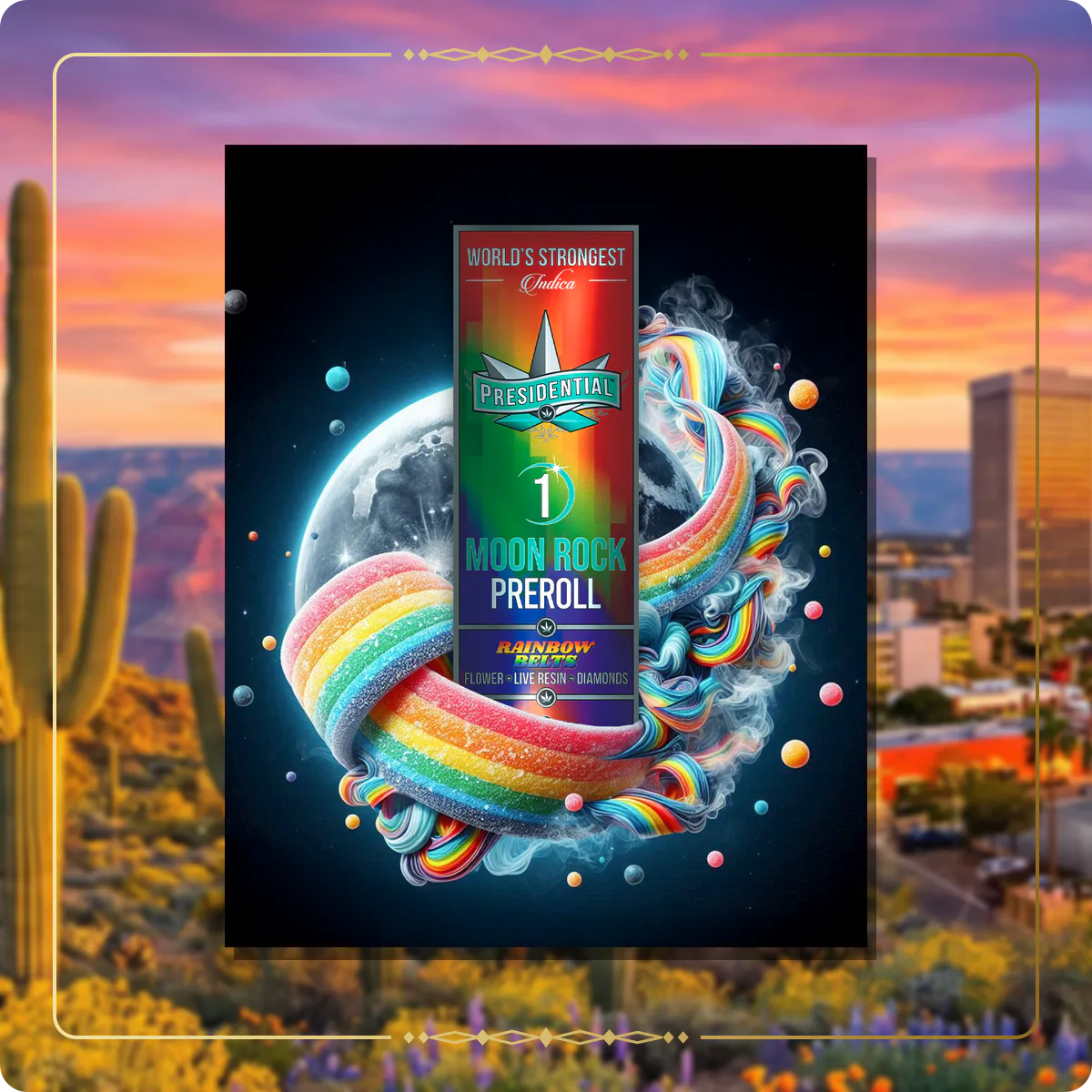 Rainbow Belts Presidential pre-roll for the Arizona Gold page