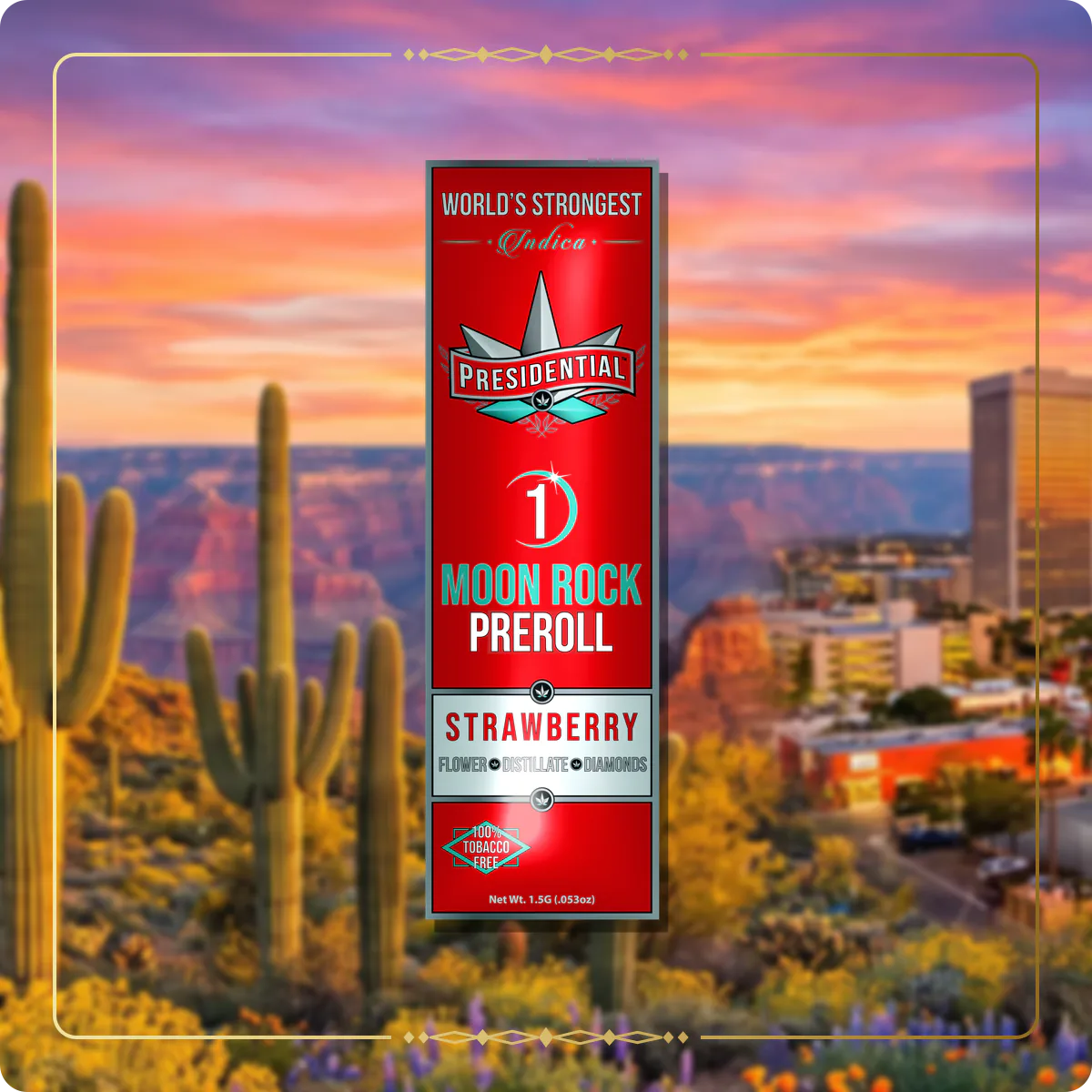 Strawberry Presidential pre-roll for the Arizona home collection