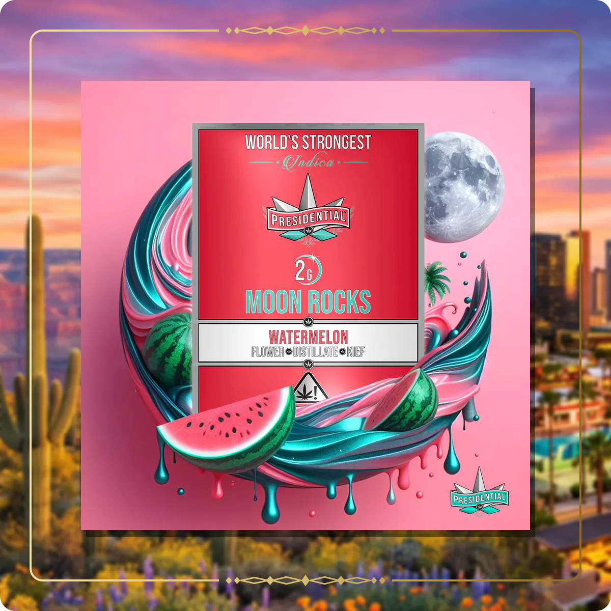 Watermelon Presidential Moon Rock variant 2 for the Arizona Silver page