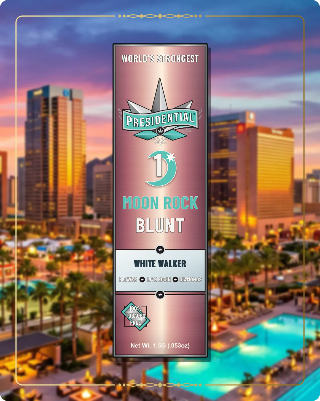 White Walker Presidential Rose Gold Moon Rock Blunt for the Arizona Rose Gold page