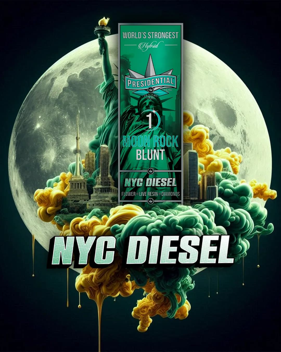 Presidential NYC Diesel blunt package for licensed dispensaries